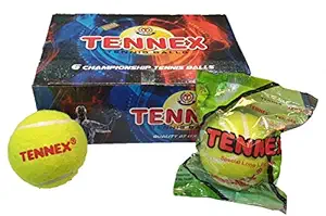 TENNEX Rubber Cricket Tennis Ball, Size Standard (Yellow)