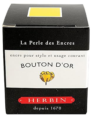 Exacompta Georges Lalo Flacon d'encre traditionnelle pour Stylo 30 ml Jaune Bouton d'or
