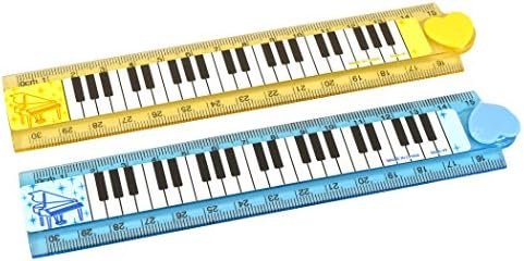 Musically Themed 6" (15cm) Ruler - Keyboard Design (Assorted Colours)