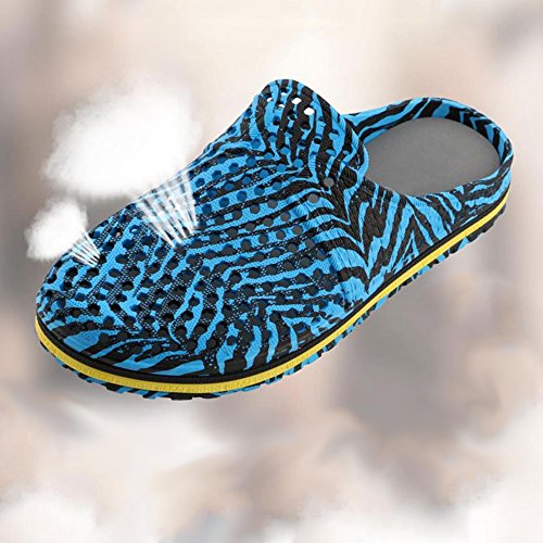 Eastlion Mode Paar Zebra Muster Loch Schuhe Strand Urlaub Hausschuhe Atmungsaktiv Anti-Rutsch Garten Schuhe Schwarz