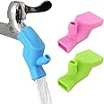 Woffely Pack Of 2 Flexible Silicone Polished Faucet Extension||Tap Extender For Wash Your Face||Faucet Extender For Drink Water||Fauce For Kitchen & Bathroom [Multicolor]