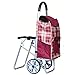 Produktbild Trolley Dolly Leichte Aluminium-Legierung mit Sitz Klapprad 2 große Kapazität Shopper, red