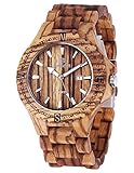 EASTPOLE Herren Armbanduhr aus Holz braun Quarz Holzuhr WDW003 mit EASTPOLE Logo Box