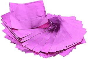 KUIKUI 100 envoltorios de caramelos de chocolate, papel de aluminio para envolver papeles de 3 x 3 pulgadas cuadrados para dulces, envoltorios de papel de aluminio para piruletas(Rosado)