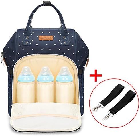 Changing Baby Nappy Bag Diaper Backpack, Large Capacity Multifunction Nappy Travel Stroller Rucksack Tote waterproof, Lightweight Stylish Durable with Bottle Insulated Pocket for Mommy and Dad, Blue