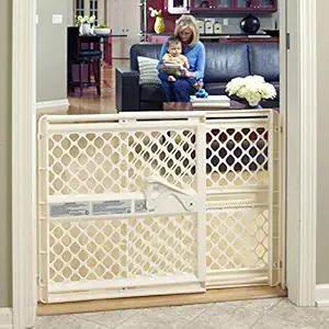 Ergo Pressure or Hardware Mount Plastic Gate, Ivory, Fits Spaces Between 26