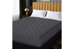 Utopia Bedding Protector de colchón Acolchado 90x190 cm, Microfibra - Transpirable, Funda para colchon estira hasta 38 cm de Profundidad (Cama 90, Gris)