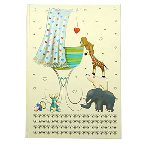 A4 Casebound Memory "New Baby" Book Blue - 60 Sheets = 120 Pages - Size - 297mm x 210mm
