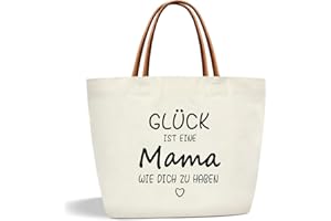 TOOZEN Geschenke für Mama, Canvas Tragetasche Mama Geschenk Einkaufstasche Baumwolltasche Stofftasche Shopper Damen Tote Bag Handtasche, Geschenkidee für Mutter zum Geburtstag, Muttertag, Weihnachten