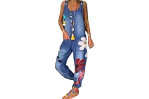 Tomwell Ete Combinaisons de Playsuit Occasionnels Barboteuses de Mobiles Bretelles Harem Sarouel Pantalon Salopette Jumpsuit