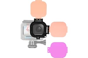 Nitescuba Confezione da 3 filtri subacquei per GoPro Hero 8/9/10/11/12, custodia protettiva impermeabile per immersioni subacquee, rosso, rosso chiaro, magenta
