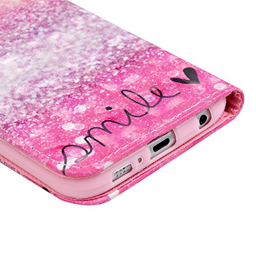 Lanveni S6 Hülle, Handyhülle für Flip Case Cover PU Lederhülle Schutzhülle Magnetverschluss Ledertasche mit Stander Function Brieftasche Card Slot Handy Tasche mit Licht-Punkt Cover Design für Samsung Galaxy S6 + 1 x Stylus Stift + 1 x Staubdichte Stecker - 7