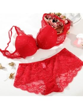 ZHFC-biancheria intima femminile, ultra-thin reggiseno sexy grandi dimensioni del reggiseno,Rosso,Hanno