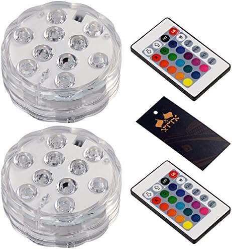 YTTX Submersible Waterproof Remote Control Colour Changing LED Lights Decoration Lights for Vase Base, Floral, Aquarium, Garden, Wedding, Party