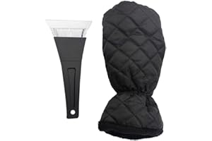 BEAUTYBIGBANG Grattoir à Glace avec Gant Raclette Anti Givre Gant-Grattoir pour Les Pare-Brise et Les vitres pour Voiture, SUV et camionnette Contre la Glace et la Neige Accesoire Auto Hiver (Noir)