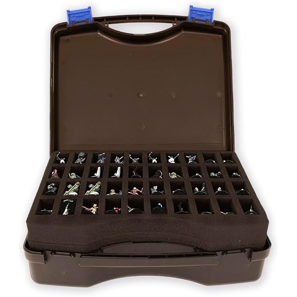 Feldherr Half-Size Case 90 – Protège 28 Figurines Blood Bowl – Mousse Sur Mesure – Socles 32 Et 40 Mm
