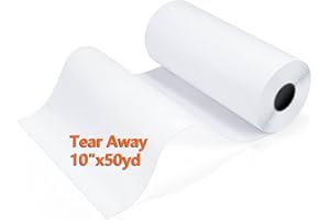 Siumir Stickvlies Rolle 10" x 50 yd (Abreißen), 50gm Stickpapier Papierträger, Drucken oder Zeichnen Zeichenstabilisator für Hand- und Maschinenstickereien - Kein Kleber