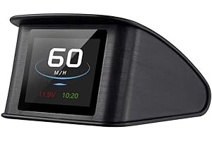 Powcan Auto Car HUD Head Up Display KMH & MPH Digital GPS Smart Speedometer with OverSpeed Alarm Voltmeter Warning, 2.2'' TFT LCD Screen, Universal for All Vehicle