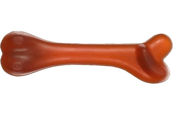 Flamingo Jouet Chien – Rubba os Brun – extrêmement Flexible – 100% Caoutchouc Naturel – L 21 × l 6,1 × H 4,5 cm