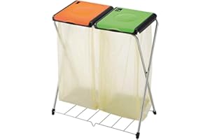 Vileda Gimi Nature Plus 2 stojak na worki na śmieci, rama ze stali, torba: poliester