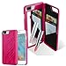 Produktbild Cadorabo Hülle für Apple iPhone 8 Plus/iPhone 7 Plus/iPhone 7S Plus - Hülle in PINK – Handyhülle mit 3 Kartenfächern und Spiegel - Hard Case TPU Silikon Schutzhülle