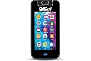 VTech - KidiCom Advance 3.0 Noir, Portable Enfant Sans Forfait Sécurisé – 6/12 Ans – Version FR