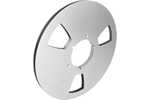 ELPRICO 1/4 10 Inch Empty Take Up Reel,Empty Tape Reel with 3 Wind Resistance Holes,Empty Tape Reel for Recording,for Reel to Reel Tape Player (Silver)