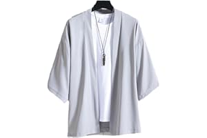 BEWELLAN Cardigan japonais pour homme Kimono traditionnel Vêtements de rue Yukata Chemise kimono pour homme