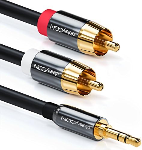 deleyCON Premium HQ Stereo Audio Cable Adaptor Extension 0.5 to 5 Metres Cinch Metal Gold-Plated