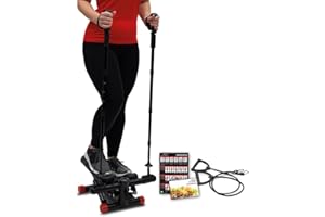 ‎KENDOX Kendox StepShaper - 3 in 1 Fitness-Innovation - Steppen, Walken & Oberkörpertraining - Intensitätseinstellung - Muskelaufbau & Fettverbrennung - Trainingscomputer - inkl. 2 Teleskop Walkingstöcke