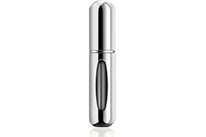 The Miss Chic Portable Perfume Atomiser Spray Bottle - Leak-Proof Mini Travel Bottle for Men & Women, Aluminum, Easy to Refill, No Leakage, Perfect for Purse, Pocket, and Handbag (Silver)