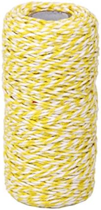100M Wrap Gift Cotton Rope Ribbon Twine Rope Cord String (Yellow)