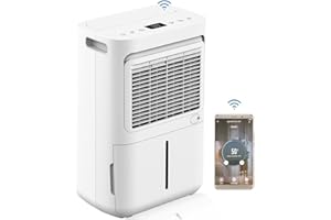 Greenmigo Déshumidificateur Electrique Pro WiFi 13L/24h Déshumidification Taille de la pièce 50m²,Purificateur d'air Ioniseur Silencieux pour Maison,Cuisine,Bureau,Drainage Continu Contre l'humidité