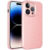 Coverzone Apple iPhone 14 Pro Max ile uyumlu Z-Jelly Kılıf Kamera Korumalı Simli Işılıtılı Renkli Parlak Silikon Kapak-A&ccedil;ık P