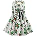 Produktbild Luckycat Damen Vintage Print Langarm Weihnachts Abend Party Swing Kleid Abendkleider Cocktailkleid Partykleider Blusenkleid Mode 2018