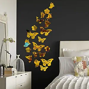 Look Decor Butterfly Golden (B079W3K6PV) 3D Acrylic Mirror Wall Sticker Decoration for Kids Room/Living Room/Bedroom/Office/Home Wall.