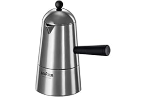 ILSA Caffettiera Espresso Carmencita Classic, Alluminio, Manico e Pomolo Neri, Capacità 20 cl, Tazze 3