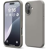 Apple iPhone 16 Uyumlu &Ouml;zel İpeksi Dokunuş Hissi Veren İ&ccedil;i Yumuşak Kadife Lansman Silikon Kılıf Kapak (Taş Gri)