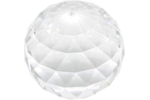 BESIMPLE Bola de Cristal Transparente con Forma de Prisma de Arco Iris, Bola facetada para Ventana, Feng Shui, decoración de jardín en casa o Oficina (120 mm)