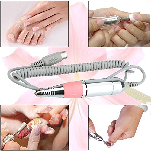 Anself Mini Elektrische Nagelfeile Nagelfräser für Maniküre und Pediküre 12V 30000 u/min - 4