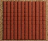  Accesorio para belén formado por un panel de plástico con forma de tejado con tejas grandes, de color rojo, de 35 x 25 cm