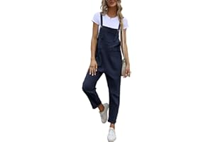 Sukany Women's Summer Baggy Cotton Linen Overalls Loose Jumpsuits Casual Harem Pants