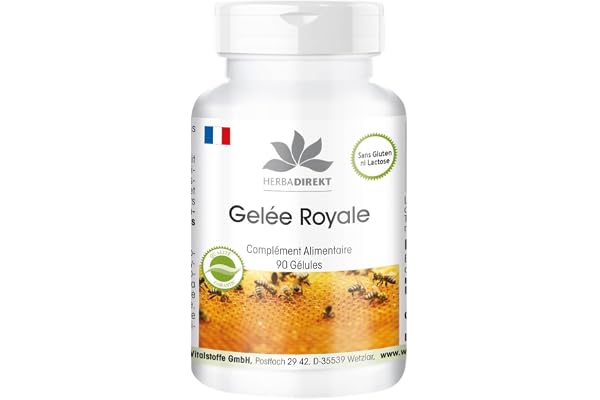 Gelée Royale 2000 mg - Extrait 4:1 500 mg - 90 gélules | Herba Direkt - Qualité des pharmacies allemandes