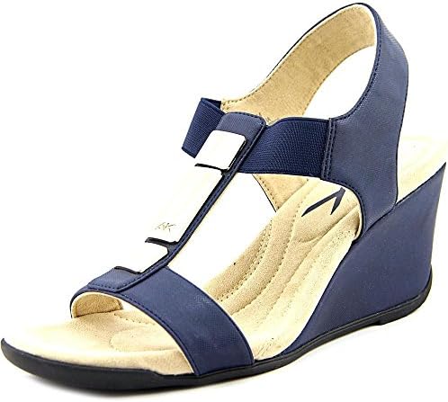 Anne Klein AK Loona Women US 9 Blue Wedge Sandal