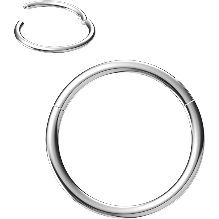 Lot De 6 Anneaux De Nez Charnière En Acier 316 - Diamètres 6, 8, 10 Mm, Or Et Argent, Hypoallergénique