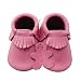 Baby Tassel Soft Leather Shoes boys girls sandal Infant Kids Crib Toddler First Walkers Moccasin pink