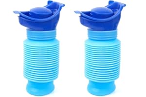 Mu Mianhua 2 Packs Emergency Urinal Travel Shrinkable Personal Mobile Toilet portable wee bottle Portable Potty for Adults(750 ML)
