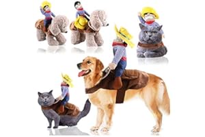 Kungfu Mall 2517/5000 1PC Costumes pour Animaux de Compagnie Costumes pour Chiens Cowboy Dog Clothes, Pet Riding Transfiguration of Cowboy Rider Style for Pets Birthdays Festivals