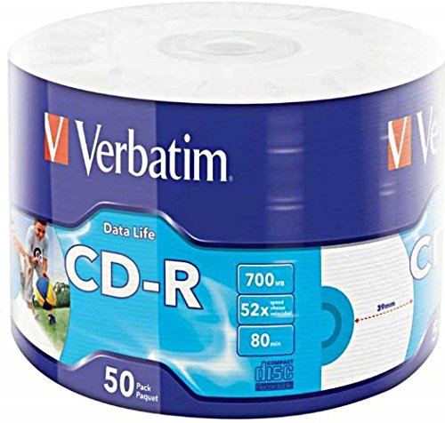 Verbatim 43794 CD-R Rohlinge (80 Min, 700MB, 52x Speed, 50er Stück)