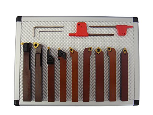 PAULIMOT Drehstahl-Satz Drehmeißel-Set mit Wendeplatten, 9-teilig, 12 mm